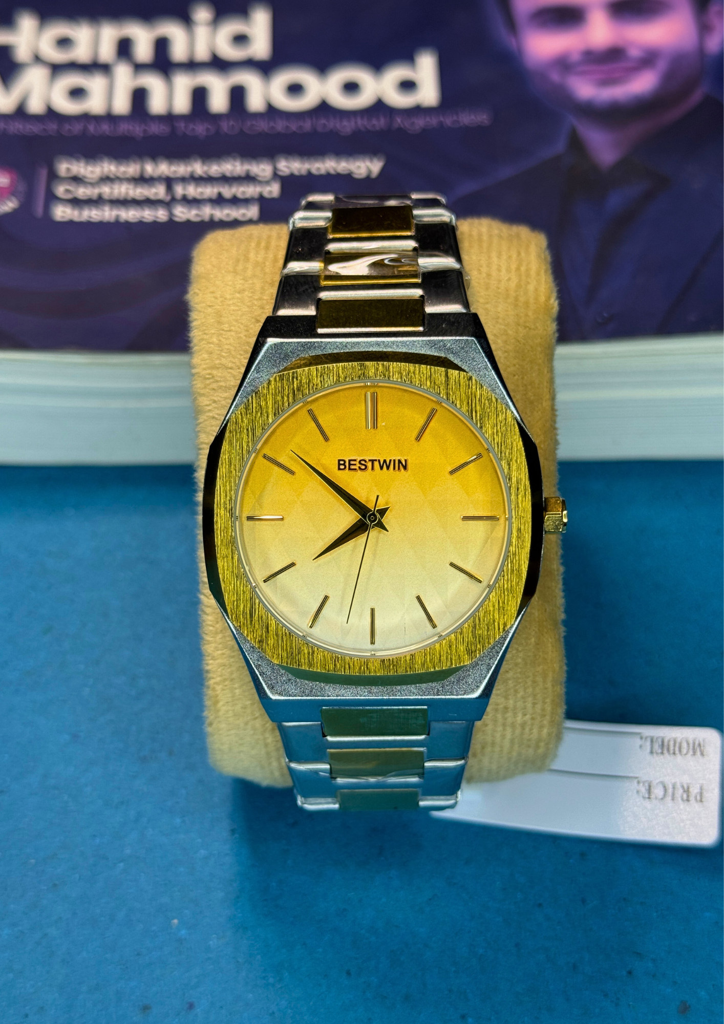 Bestwin Gold Gradient Dial Watch – Luxury Steel Finish