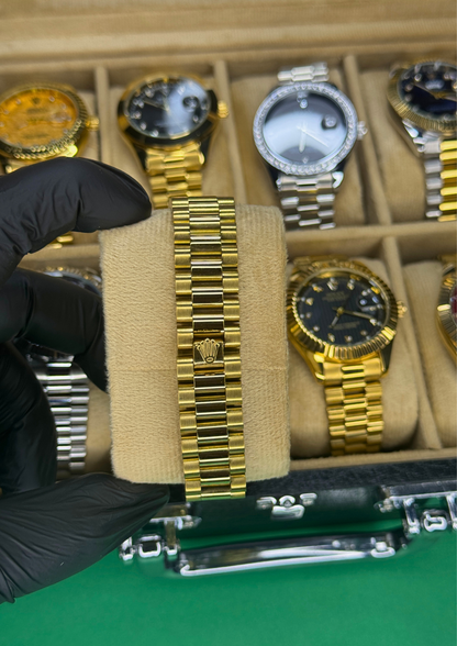 Luxury Gold Day-Date Watch – Royal Blue Diamond Dial