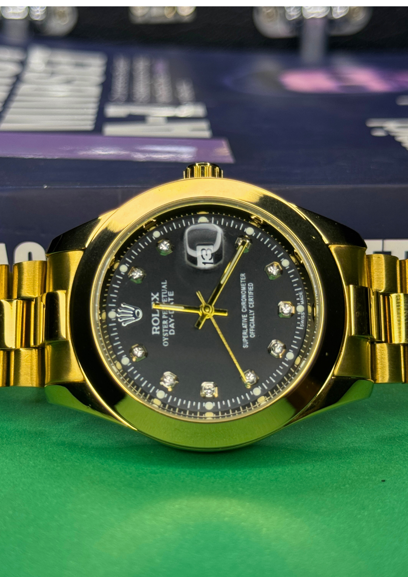 Rolex Oyster Perpetual Day-Date – Full Gold Black Dial Edition