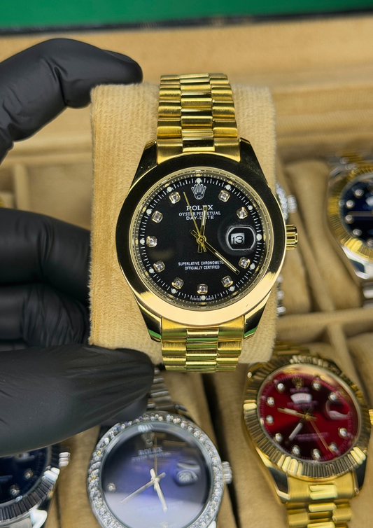 Rolex Oyster Perpetual Day-Date – Full Gold Black Dial Edition