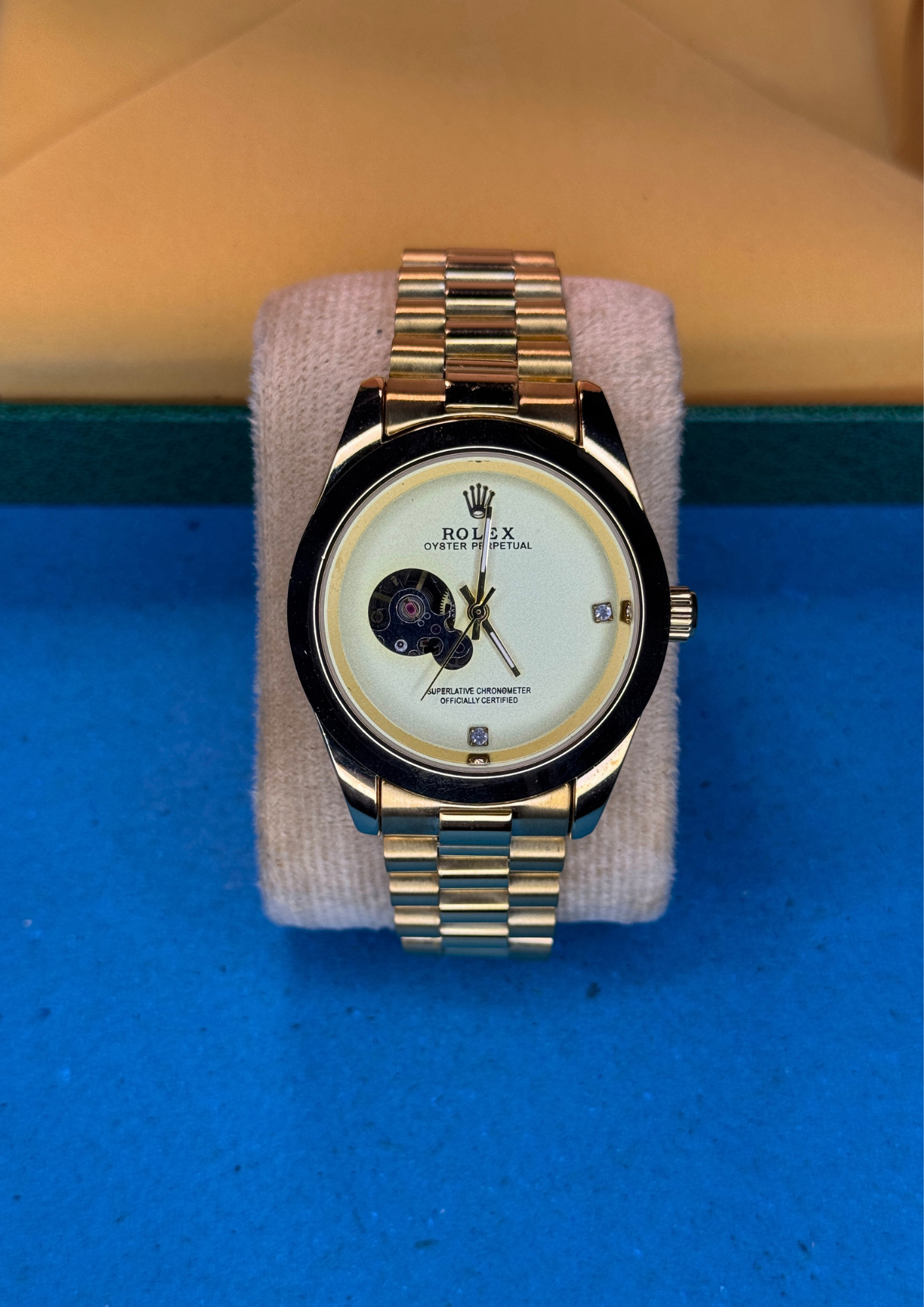 Gold Automatic Watch – Open-Heart Dial
