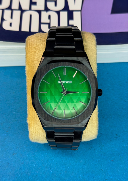 Bestwin Emerald Green Dial Watch – Matte Black Edition
