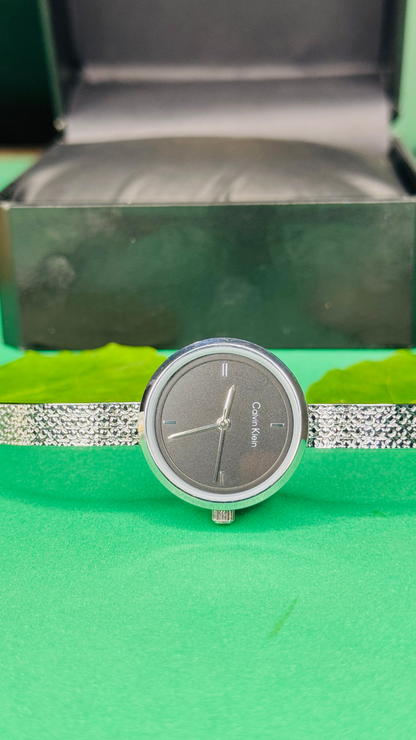 Midnight Grace - Black & Silver Designer Women's Watch