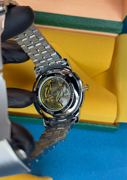 BYINO Automatic Watch – Black Skeleton Dial