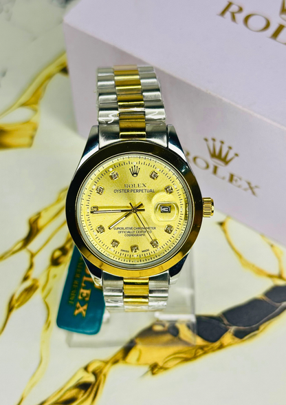Rolex Oyster Perpetual Gold Champagne Edition — Classic Elegance for Every Moment