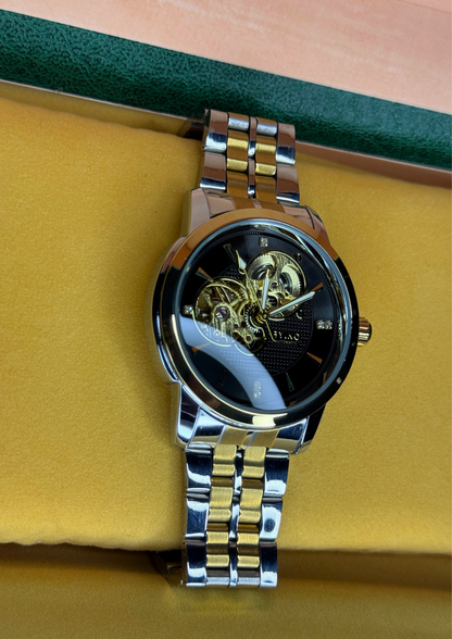 BYINO Automatic Watch – Black Skeleton Dial