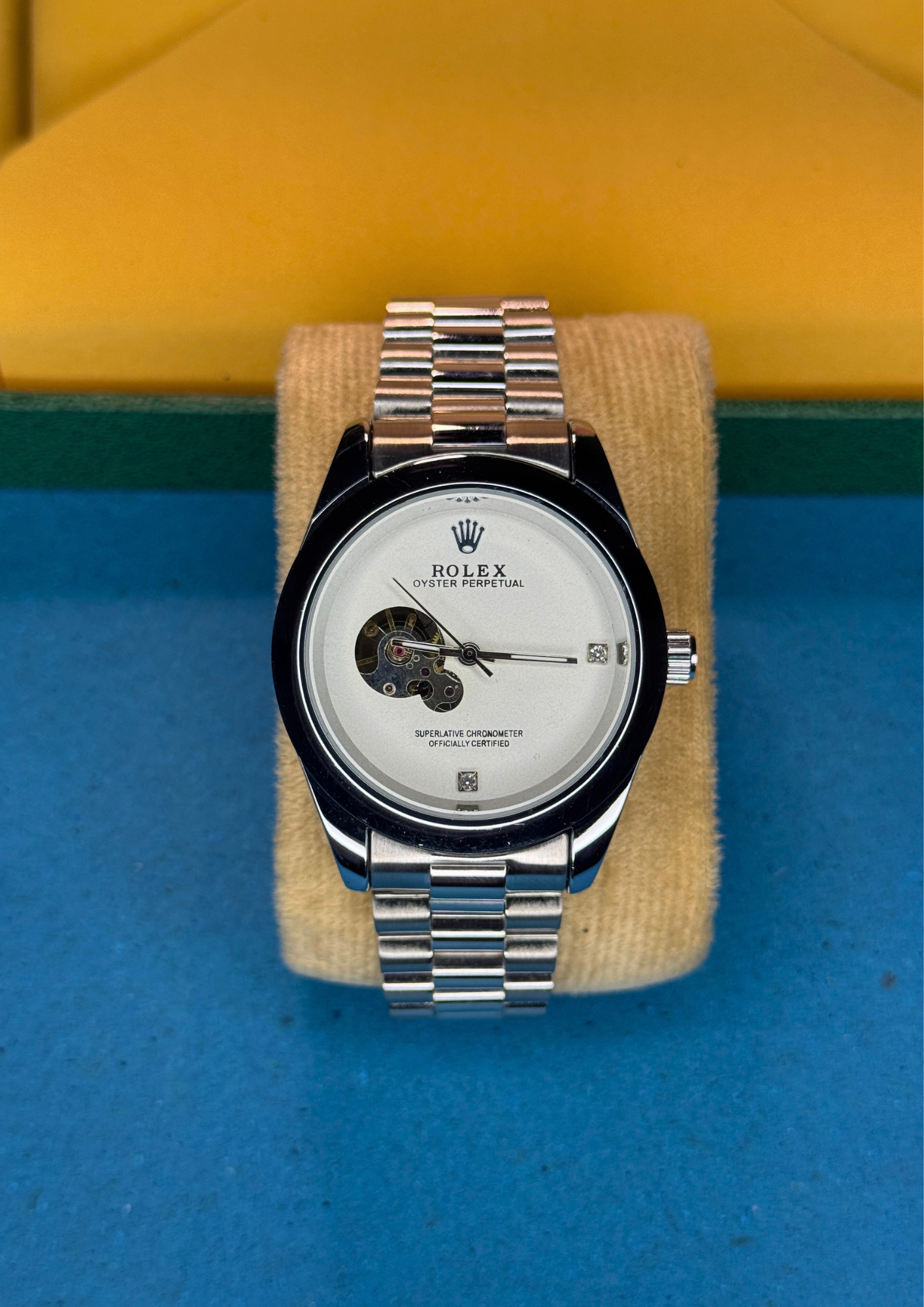 Automatic Rolex Oyster Perpetual – Silver Skeleton Dial