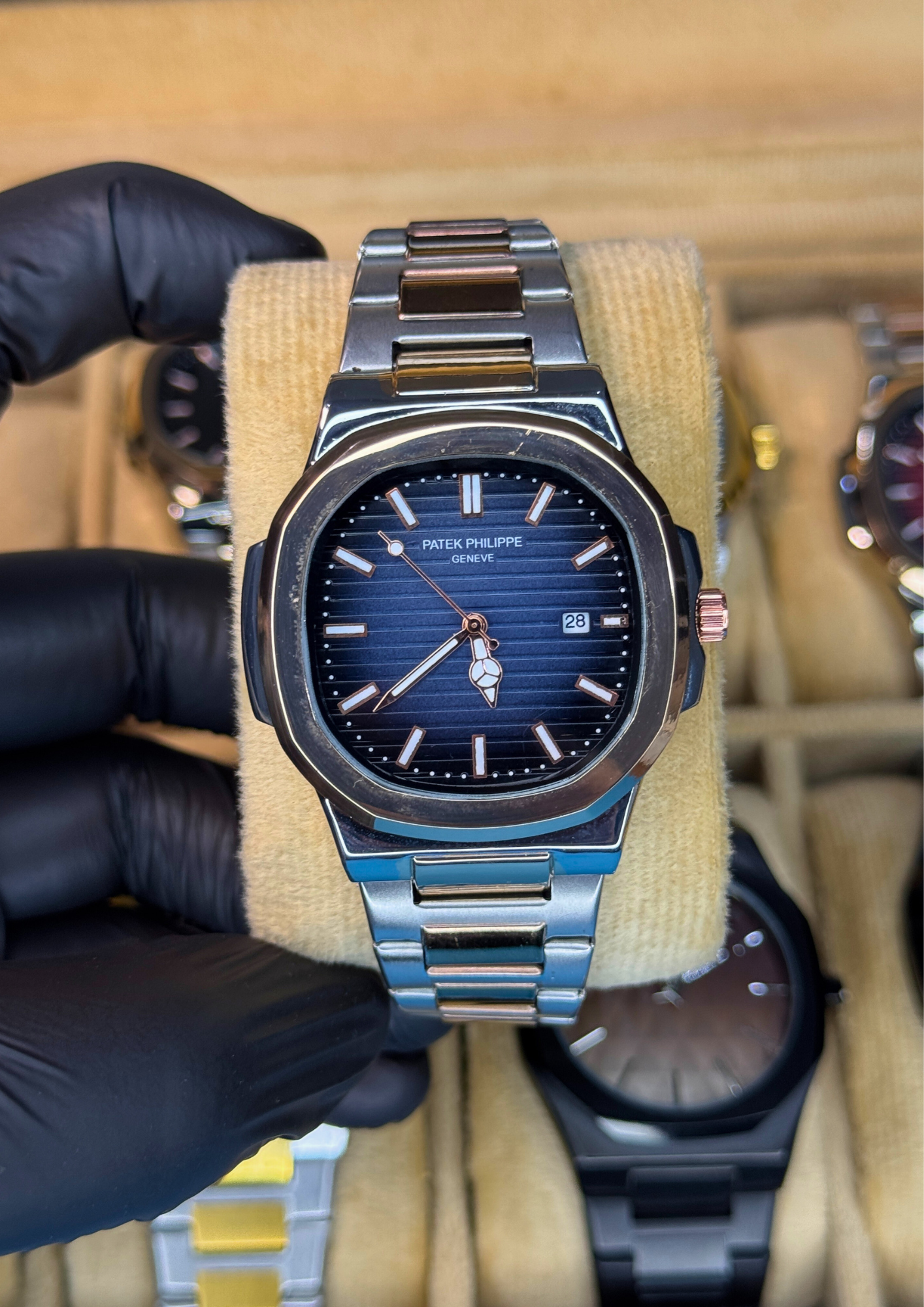 Luxury Nautilus Style Men's Watch – Blue Dial