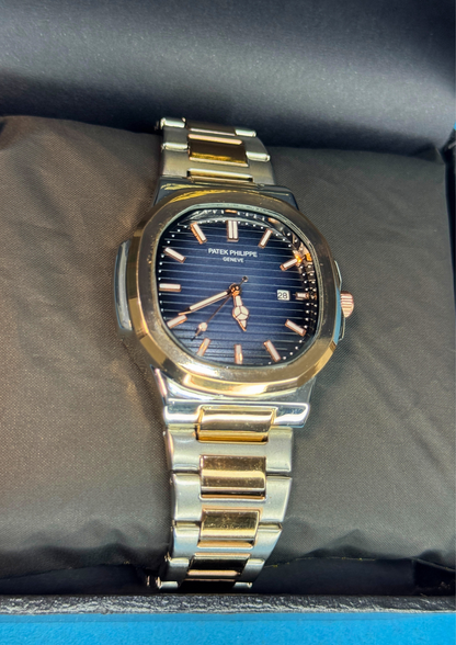 Luxury Nautilus Style Men's Watch – Blue Dial