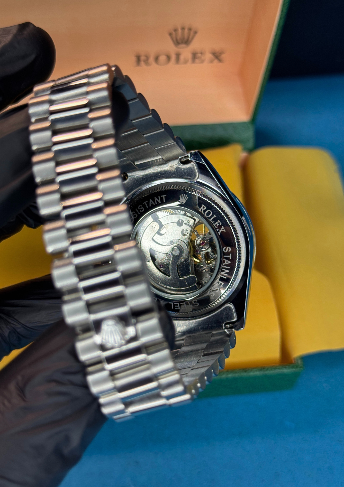 Automatic Rolex Oyster Perpetual – Silver Skeleton Dial