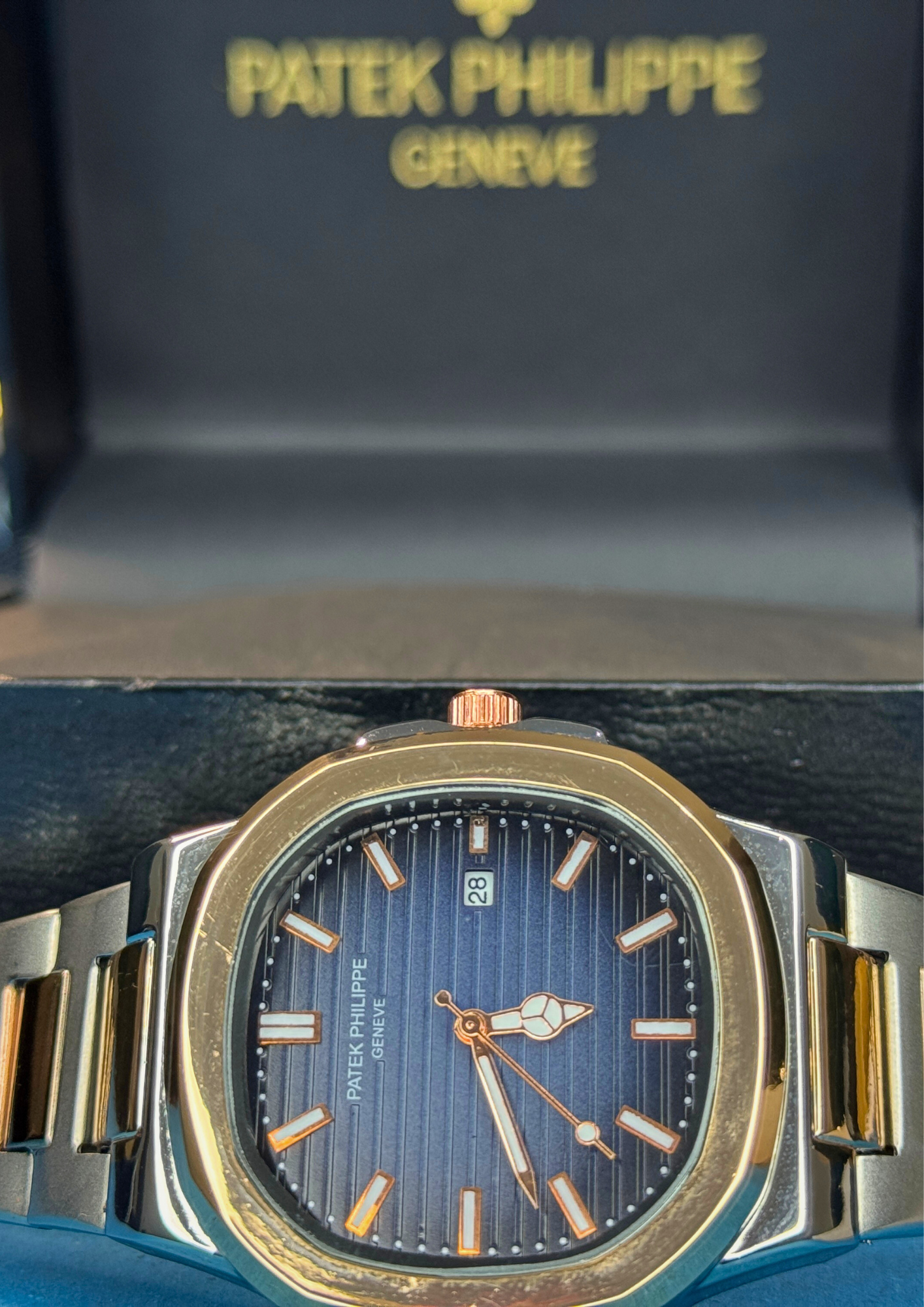 Luxury Nautilus Style Men's Watch – Blue Dial