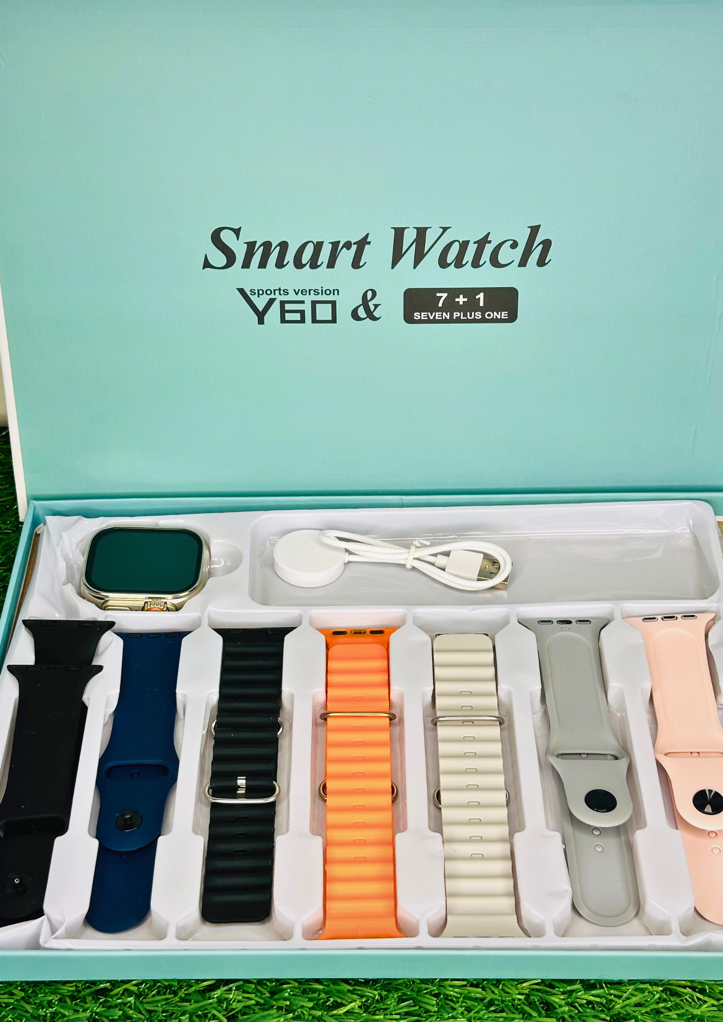 Y60 Smart Watch 7 + 1 Sports Edition — All-in-One Fitness & Style Kit