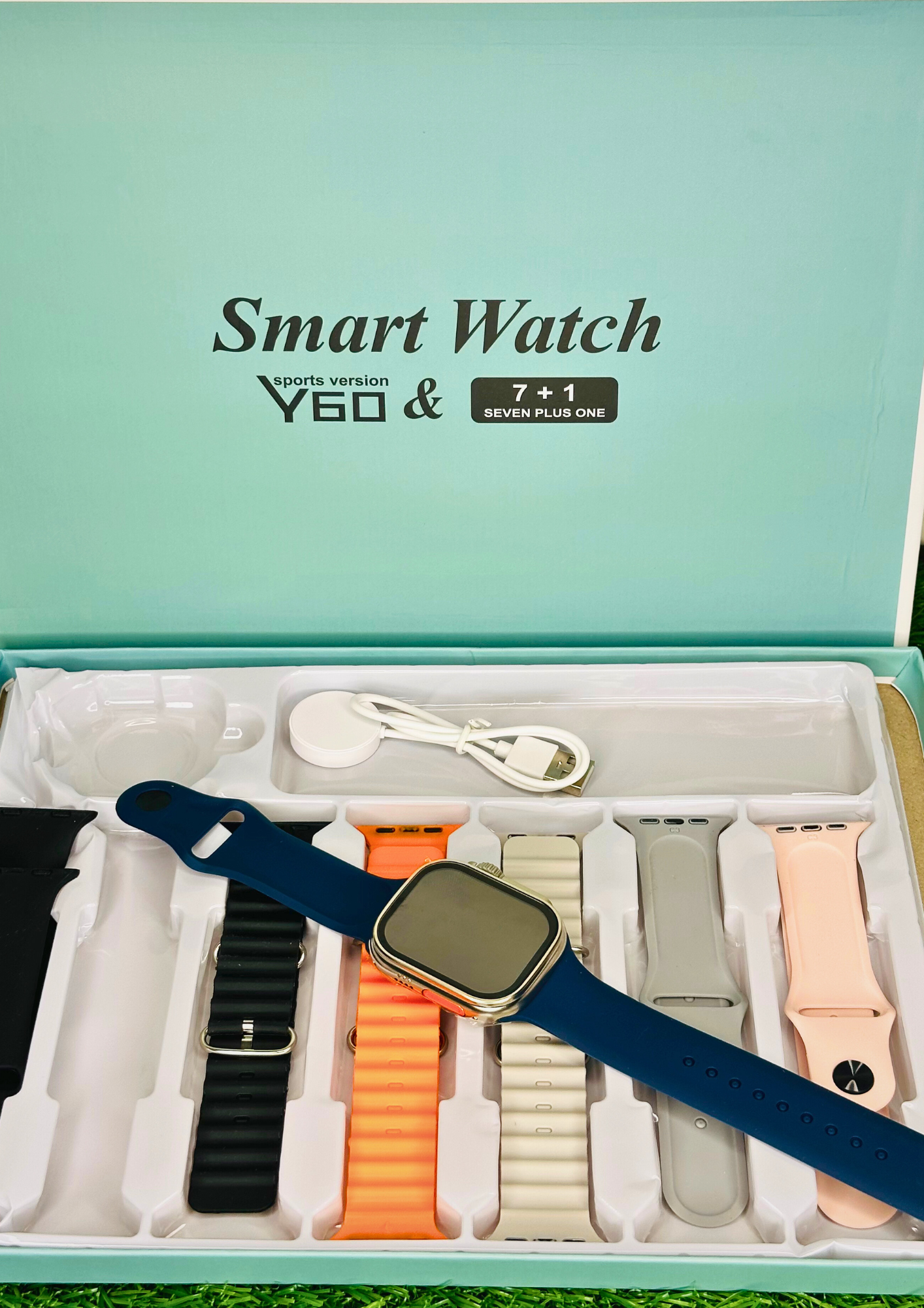 Y60 Smart Watch 7 + 1 Sports Edition — All-in-One Fitness & Style Kit