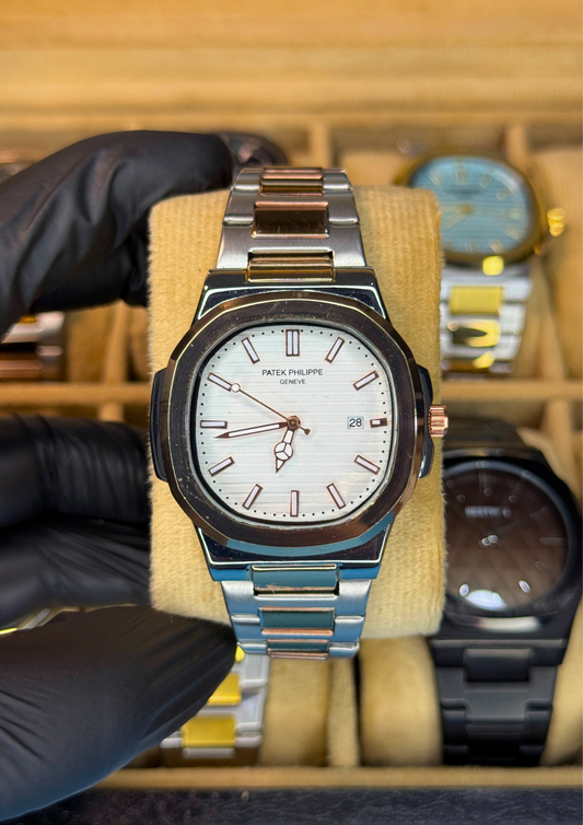 Luxury Nautilus Style Watch – White Dial