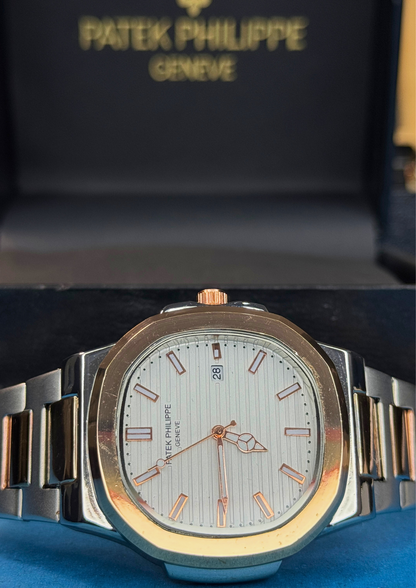 Luxury Nautilus Style Watch – White Dial