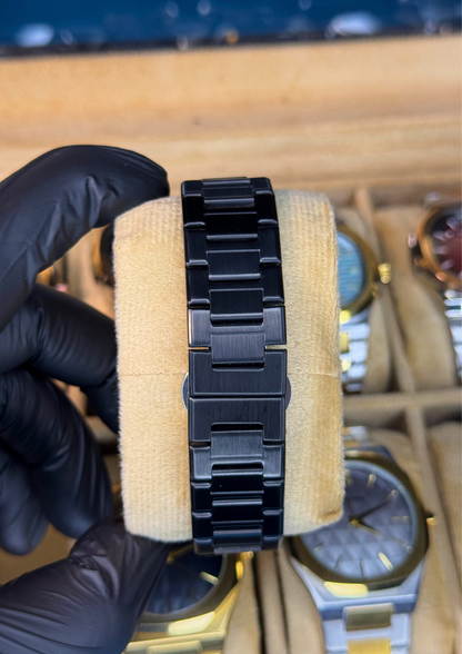 Matte Black & Brown Gradient Watch – Geometric Dial | BESTWIN Elegance