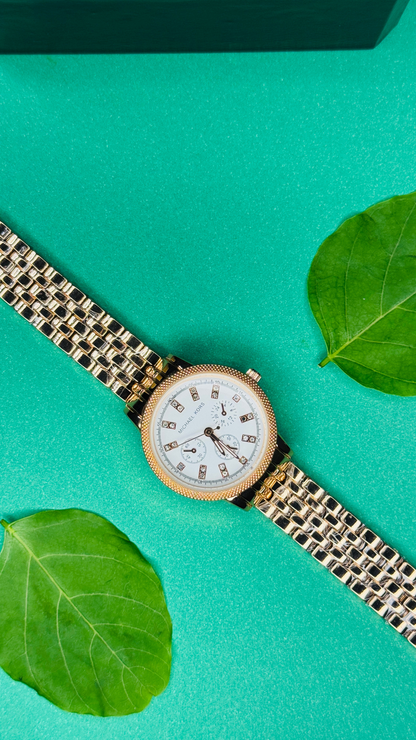 Crystal Noir – Silver Chronograph Women's Watch