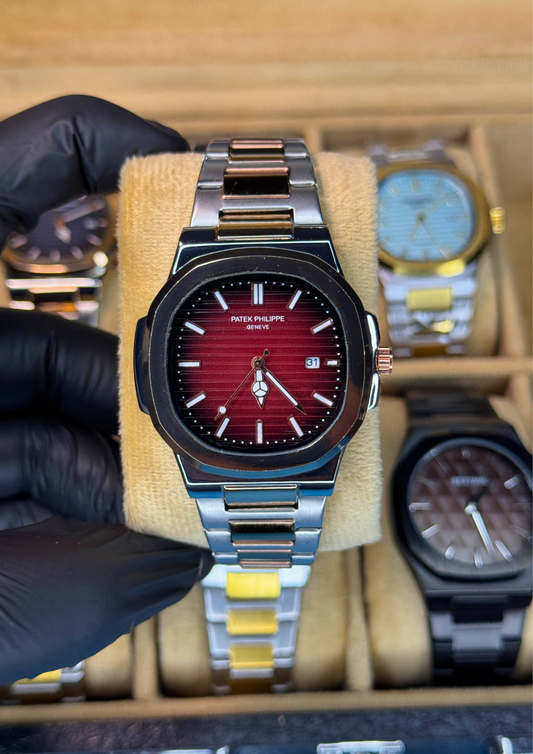 Patek Philippe Nautilus Style Watch – Maroon Dial