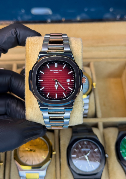 Patek Philippe Nautilus Style Watch – Maroon Dial