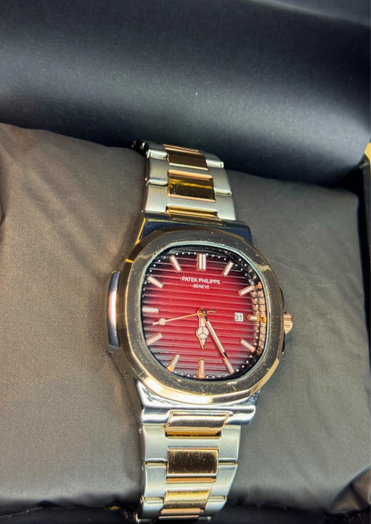 Patek Philippe Nautilus Style Watch – Maroon Dial