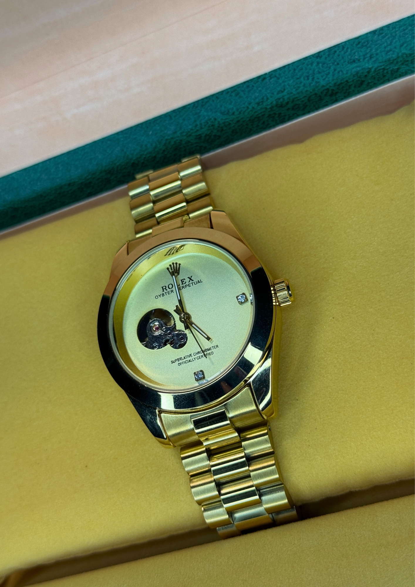Gold Automatic Watch – Open-Heart Dial