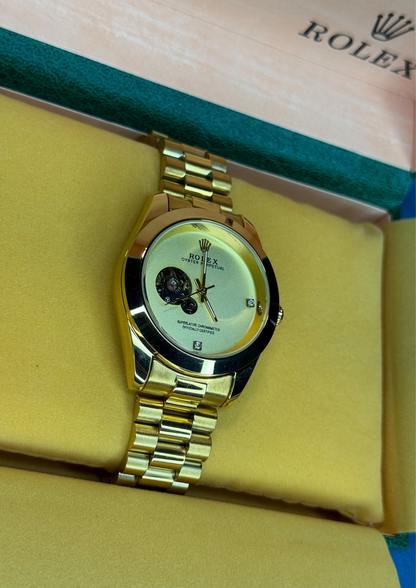Gold Automatic Watch – Open-Heart Dial